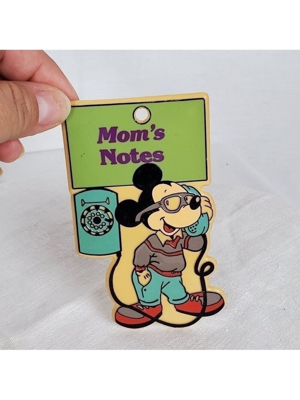 Vtg Mickey Mouse Mom's notes fridge magnet
